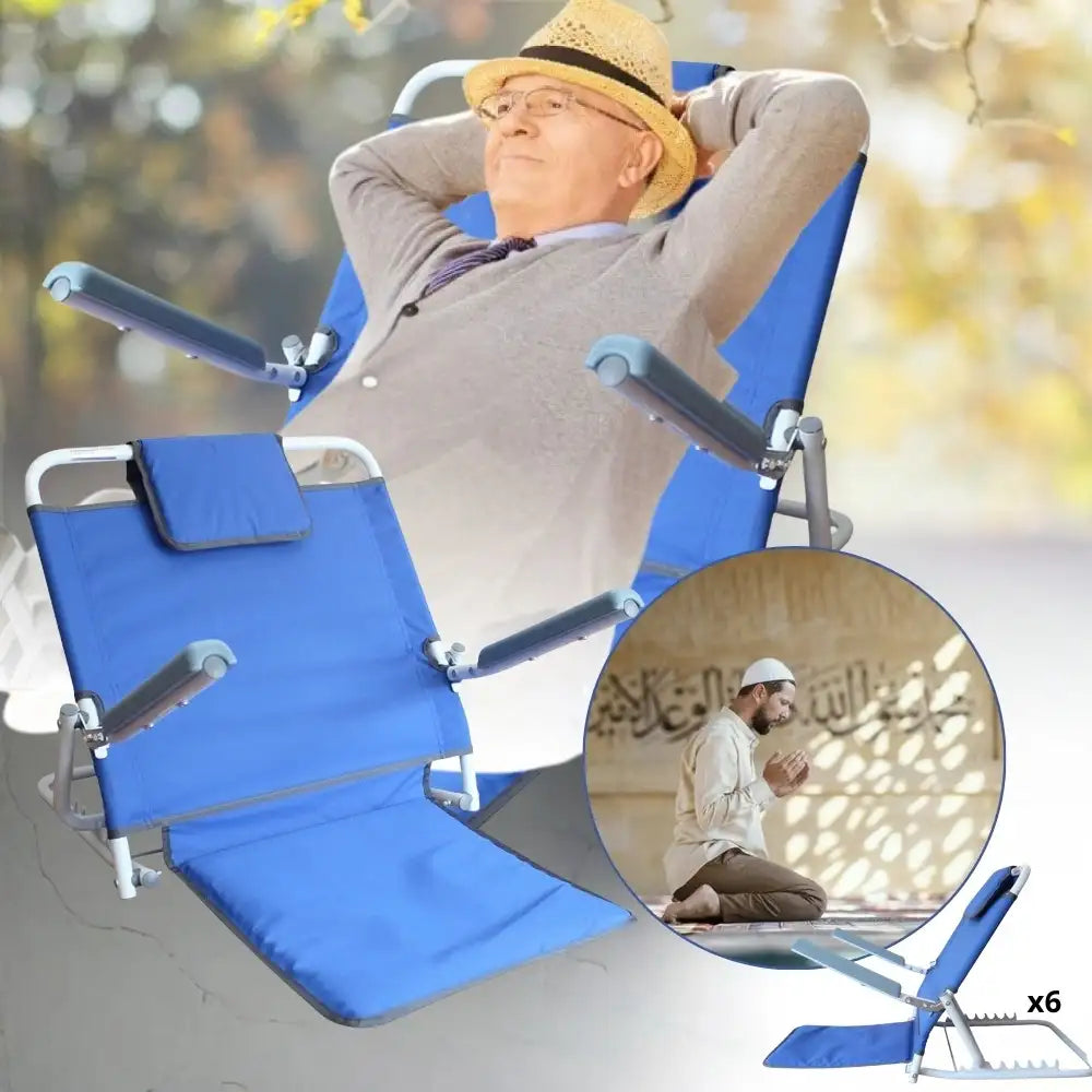مسند طبي قابل للطي مع دعامات اليد (المنزل ، الشاطئ ،المسجد.)