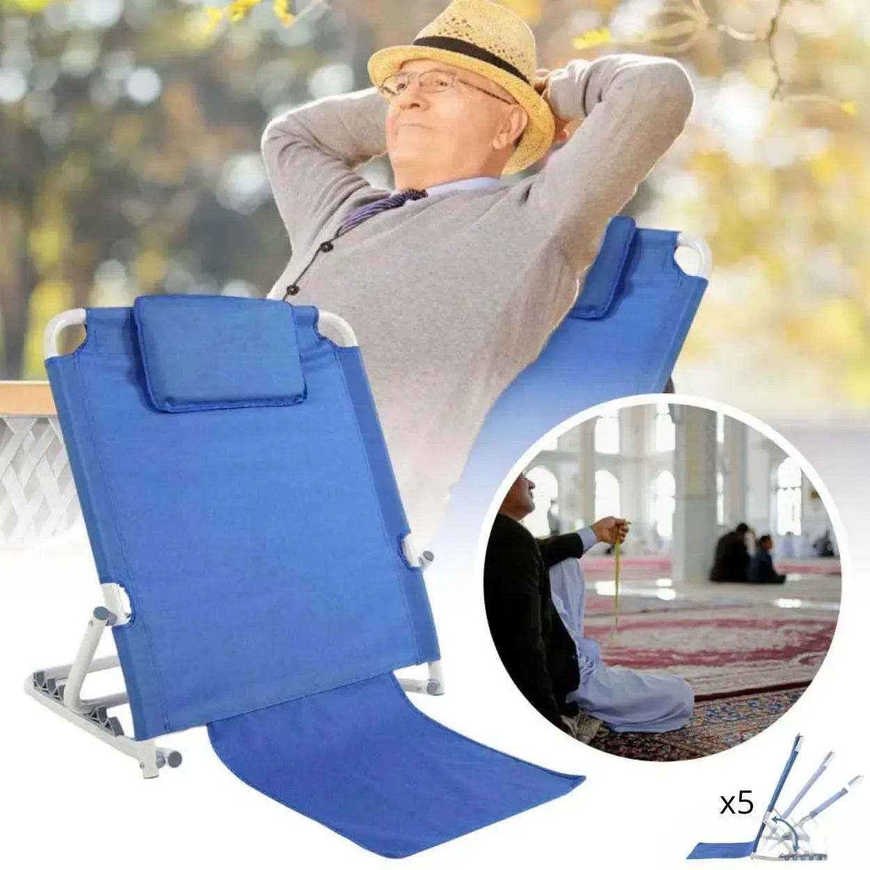 مسند طبي للظهر و الرقبة قابل للطي (المنزل ، الشاطئ ،المسجد.)